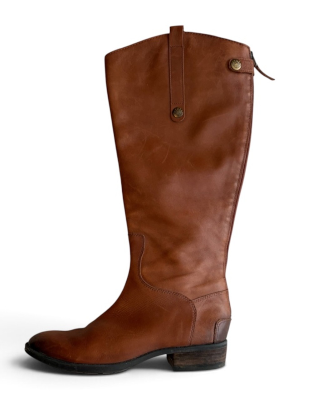 Sam Edelman Penny 2 Leather Boots Women’s Size 7 Brown Back Zipper Riding